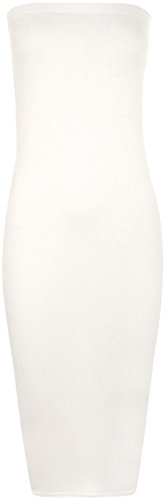 Robe midi bustier sans bretelles stretch moulante femme pour cocktail chic