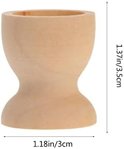 Amosfun 20Pcs Wooden Egg Cup Holders DIY Blank Unfinished Wooden Egg Stands Early Education Preschool Toys for Kids Craft Easter Birthday Baby Shower Party Supplies