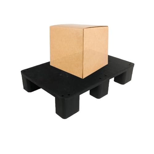 HJLKDYM Lightweight Plastic Pallets, Safety Storage Grid Pads, Polyethylene Storage Dunnage Pad Board, Storage Racks Modular Platform, Easy to Stack(Black-5pack,23.6x15.7x4.7in)