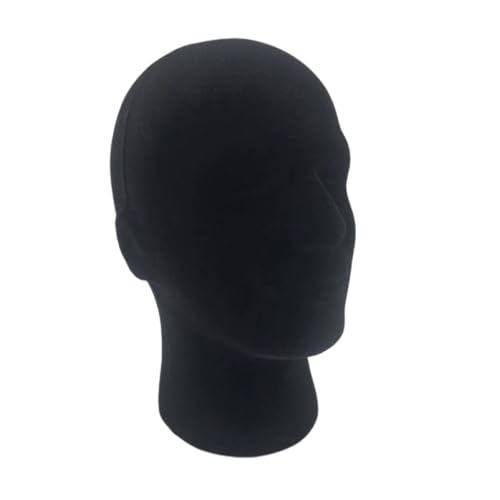 Cabeza masculina negra de estructura simple para exhibir pelucas 2
