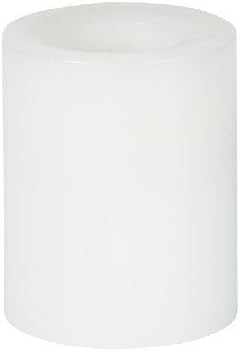 Round Flameless Real Wax Pillar Candles 4-Inch White