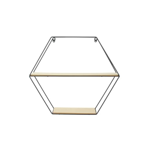 ESTANTE HEXAGONAL MADERA-METAL