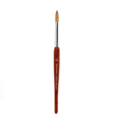 Acrylic Nail Brush,Professional Nail Acrylic Brushes,Redwood Nail Brushes, Salon Quality for Acrylic Brush,Nails Tools(#12)