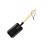 Wood Handle Garden Shovel, Long Heat Resistant Coal Shovel for BBQ Fireplace Ash Sweep Gardening Cul