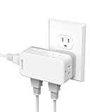 6-IN-1 Multi Plug Wall Outlet: This outlet adapter with 6 outlets can safely charge up to 6 devices from a single small wall charging unit. Max Capacity Up to 1825 Watt(Max 125 Volt, 15 A). Compatible with mobile phone, camera, e-readers and more. 3-...