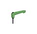 Kipp 06610-2A386X15 Plastic Adjustable Handle with 5/16-18" External Thread,"Novo Grip" Style, Steel Components, Inch, 15 mm Screw Length, Size 2, Signal Green Color