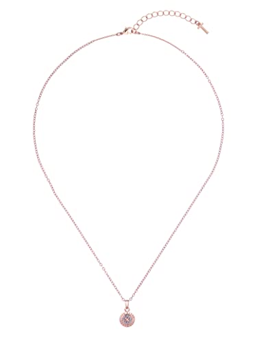 Ted Baker London Elvina Enamel Mini Button Pendant Necklace For Women (Rose Gold Tone And Silver Glitter) #TOP1