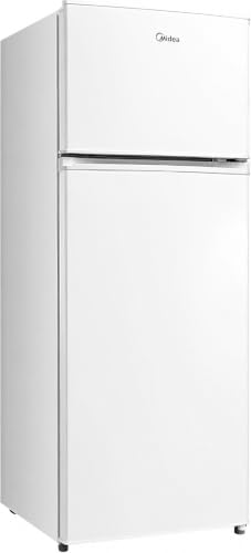 MIDEA Frigorífico 2 puertas pequeño 143 alto x 55 cm ancho con Capacidad 204L - Nevera Pequeña combi Low Frost de Bajo Consumo con Congelador Vertical 41L - Fridge con Zona Fresh y Regulador