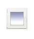VENTANA STOCK PVCB0024L Ventana Practicable Oscilobatiente Izquierda ancho x 600 Alto 1 hoja Con vidrio Carglass (Climalit Mate) Oszillierendes PVC-Fenster, weiß, 60 cm x 60 cm