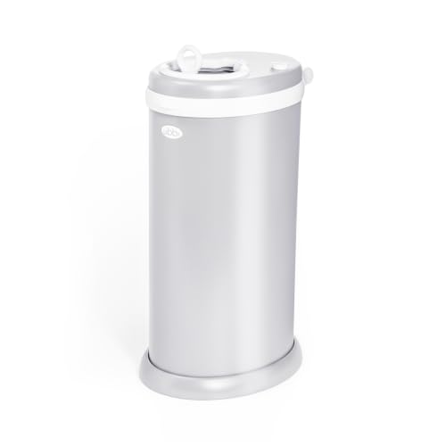 Ubbi Stainless Steel Diaper Pail, No Special Bags, Odor-Locking, Gray