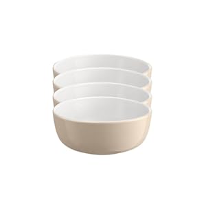 Emile Henry EVERYDAY COLLECTION 6.25″|0.75 qt Ceramic Cereal Bowl Set of 4, Sugar & Cream