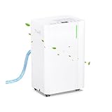 Deshumidificador 20L/Día, Deshumificadores Electrico con Compresor, 3 Modos, Silencioso y de Bajo Consumo, Depósito 5L, Drenaje Continuo, Temporizador 24h, Control Automático de Humedad para Hogar
