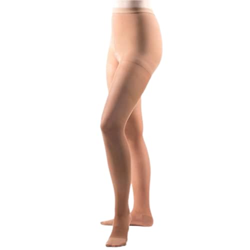 Image of Allegro Women's Sheer Compression Pantyhose 15-20 mmHg Support Hose | Smooth fabric with a light control top, soft double-plush waistband and roomy balloon toe for a comfortable everyday fit