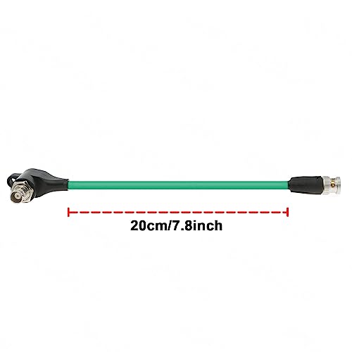 Uonecn HD SDI Protection Cable SDI Cable Zinc Plated BNC Male to Right Angle BNC Female for RED Komodo Camera 20CM (Green) - Image 3