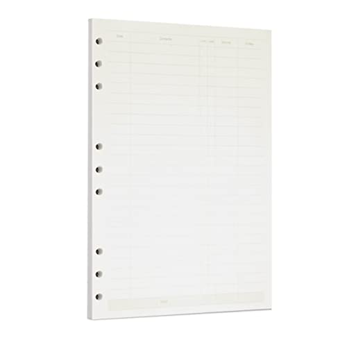 Image of Zelten Loose Leaf Punched Paper Refills Paper for 6 Hole Binder Personal Organizer Diary Notebook Refillable Planner (Finance,B5 /9 Hole)
