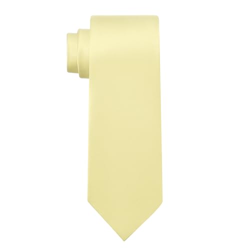 Image of KOOELLE Men's Ties Solid Pure Color Plain Neckties Formal Black Ties For Men