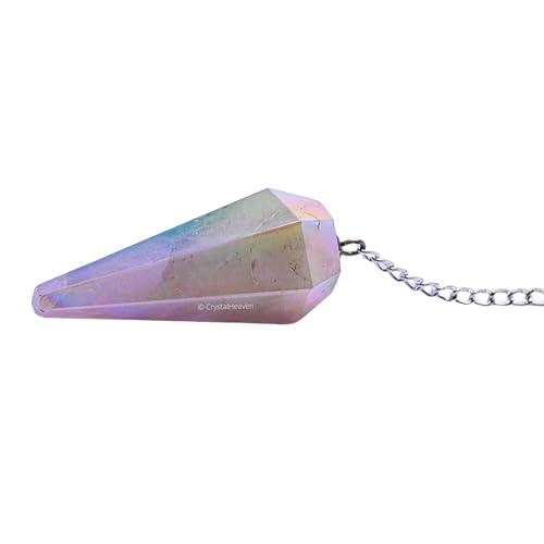Image of Certified Angel Aura Rose Quartz Pendulum Dowsing Tool - Natural Crystal Pendulum for Spiritual Guidance - Premium Dowser Pendulum for Accurate Divination and Energy Healing - Perfect for Energy Healing and Chakra Balancing - Handcrafted with Precision and Elegance