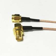 RP-SMA Male Plug Connector Switch SMA Female Jack nut Right Angle Connector RG178 15CM 6" Adapter Ships Quickly From USA