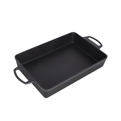 9 inchx13 inch Cast Iron Casserole Dish for Oven, 4.8 Quart Rectangular Baking Pan and Large Lasagna Pan, Safe for Gas Stove/Oven/Charcoal Grill/Electric Grill, Griddle Pot for Lasagna, Home Decor  