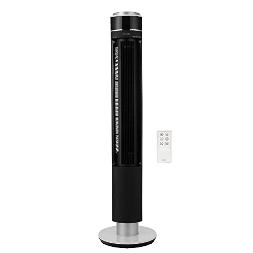 EcoAir Halo Tower Fan, Low Energy 47/49, Low Power Consumption from 2.8 Watts/hr, 12 Fan Speeds, 0.5-12 Hour Timer, Remote Control, Oscillation Function, Sleep Mode, Nature Mode
