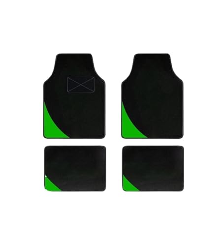 Auto 4 Stück Universal Ersatzfußmatten Autos Teppichmatten Vorne Und Hinten Staubdichter Ersatz Zubehör(GRÜN)