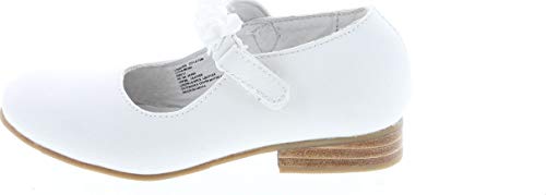 Girls Mary Jane Flower Accent Flat Dress Shoes Toddler Little Girl2