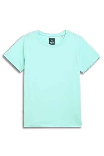 Image of Allen Solly Boys' Crew Neck T-Shirt | Stag Logo | Cotton | Regular Fit | Everyday Kids Casual Wear