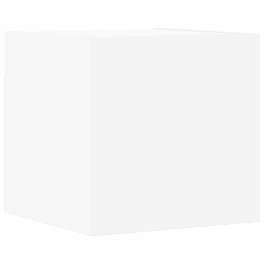 8-TLG. TV-Schrank-Set, Weiß Holzwerkstoff, Hängend, Modernes Media-Center für Wohnzimmer, Schlafzimmer, Viel Stauraum