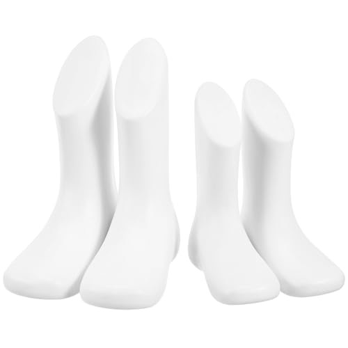 Gadpiparty Lot de 4 Mannequins Pieds Bébé Réutilisables en Plastique Blanc et Beige Modèles Creux 115 CM et 14 CM Présentoirs pour Chaussures et Chaussettes Accessoires pour Magasins de
