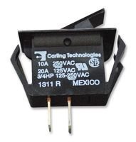 CARLING TECHNOLOGIES TA22B-TLB-B-XLT1 SWITCH, ROCKER, SPST, 20A, 250VAC, BLACK