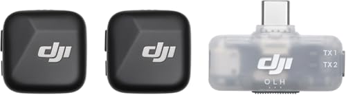 DJI Mic Mini (2 TX + 1 Mobile RX), Wireless Microphone for iPhone/Android, Plug and Play, Compact & Lightweight, Cross-Model Pairing, Premium Audio, Stable Transmission, Noise Cancelling
