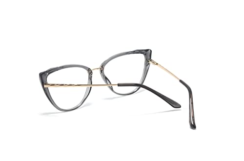 Óculos Armação Feminino Gatinho Com Lentes Sem Grau Ab-1011 Cor: Cinza-Escuro
