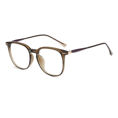 Firmoo Gafas de filtro de luz azul para hombre y mujer, grandes con filtro UV, pantallas TR90, marrón