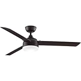 Fanimation Xeno Wet 3 Blade Ceiling Fan 14.54 Inch Tall and 56 Inch Wide with Dark Bronze Finish and Dark Bronze Blades
