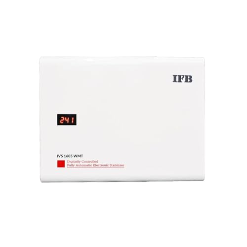IFB IVS 1605 WMT 150-290V 15AMPS Voltage Stabilizer for Wasshing Machine & Air Conditioner Stabilizer, White Metallic Silver