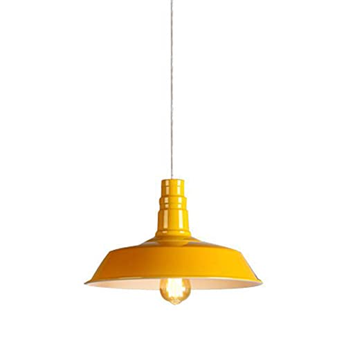 Lámpara colgante de hierro industrial nórdica de techo tipo tapa de olla 36x21 cm para salón