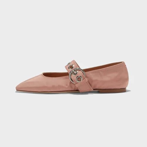 Mary Jane Ballet Flats for Women Buckle Strap Ballerina Flat Shoes Closed Square Toe Comfort Slip-on Dressy Shoes2