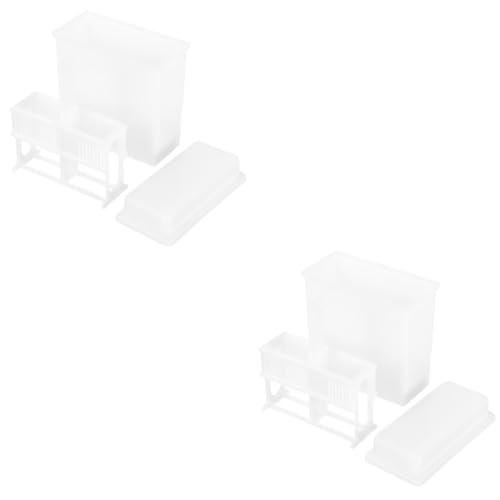 MUSISALY 2 Sets Microscope Slide Rack Storage 24 Slots Plastic Staining Jar Organizer