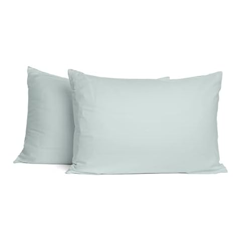 Craftsworth 100% Cotton Pillowcases Percale Weave King Size Set of 2 Green Cool Comfy Soft Silky King Pillowcases Hotel Luxury Quality Cover