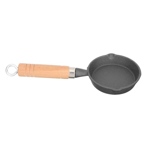Alipis Sartén De Hierro Fundido Mini 11 Cm x 2,5 Cm Para Freír Huevos y Calentar Aceite, Ligera y Compacta, Utensilios Cocina Portátiles Para Picnic y Campamento,