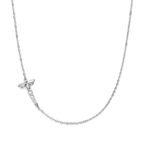 Olivia Burton Women's EVER STACKED Collection Necklace in Stainless Steel with a Bee Charm and Crystals - 24100343