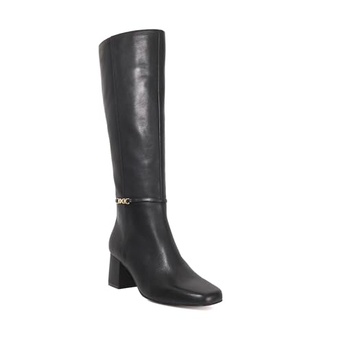 Image of Dune London Ladies SANNA Snaffle Trim Knee Wide Fit Block Heeled Boots Size UK 4 Knee High Boots