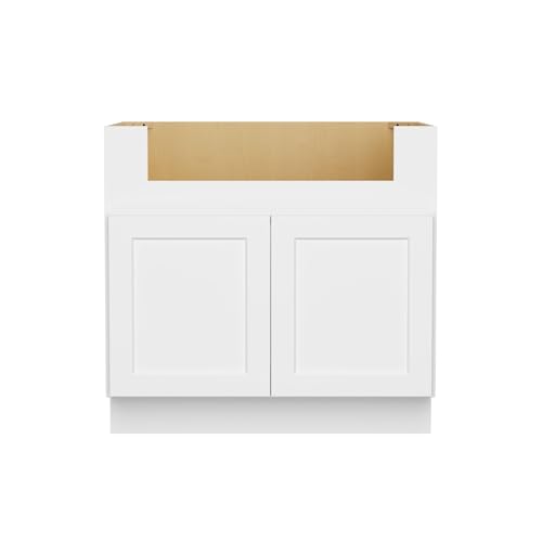 Image of Furinno Shaker Farm Sink Bases Kitchen Cabinet, Ready to Assemble, 24 D x 36 W x 34.5 H, White
