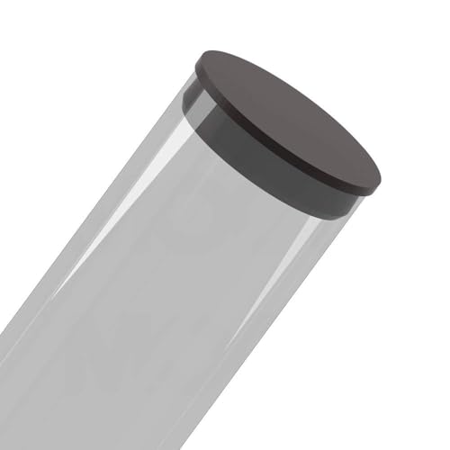 Cleartec 1.5in Clear Plastic Packaging Containers 18.187in Long PETG SBT00218 (qty 50) with PRP1.500BLK 1-1/2