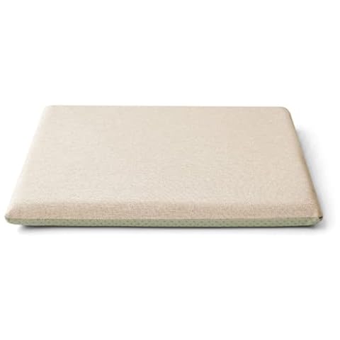 Memory Foam Cushion, Soft Breathable Non-Slip Detachable Chair Pad Seat Cushion Suitable for Office Chair Dining Chair Car Seat-45x45x3.5cm(18x18x1inch)-cream color Cover