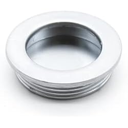 DOJA Barcelona | Tirador Integrado Redondo Plateado | Ø40.5x10 mm | Pack 4 | Tirador de Embutir | Tirador Uñero | Tirador Empotrado Puerta Corredera, Puertas de Armario, Cajones, Zapatero, Ventana