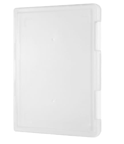 Hrzisda A4 ファイルケース 書類収納ケース4個セット 蓋付き 厚いプラスチックファイルボックス 防水 頑丈 重ね置き可 オフィス/文具/工芸品/美術品収納ボックス用 (ホワイト(5個入り))
