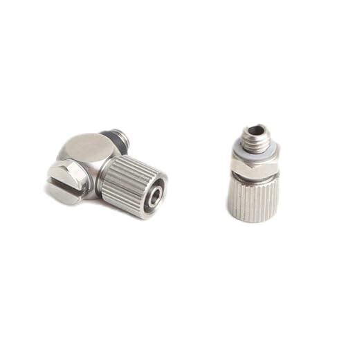 Conector de cilindro de aire M5-4, codo recto de acero inoxidable 304 para tubo de PU de 4 mm 7