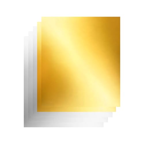 Láminas de Pan de Oro,5 Piezas De Suministros Para Manualidades De Doble Cara | Láminas de Estaño para Artesanía y Repujado,Para Montaje Repujado Y Proyectos Artisticos Manualidades Arte Y Decoración