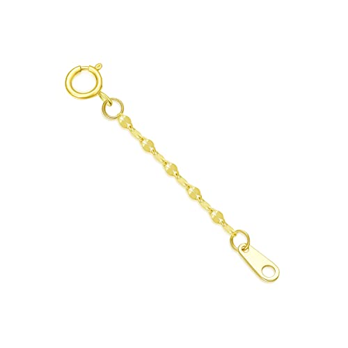 Image of 10k 14k Real Gold 1 inch /1.5 inch /2 inch /2.5 inch /3 inch /4 inch /5 inch Necklace Extender, Necklace Bracelet Extender Chain, Durable Gold Extender Chain, Adjustable Extension Chain for Necklace Bracelet Anklet
